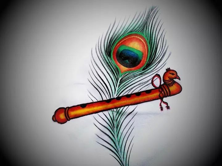 Krishna Flute And Peacock Feather Images