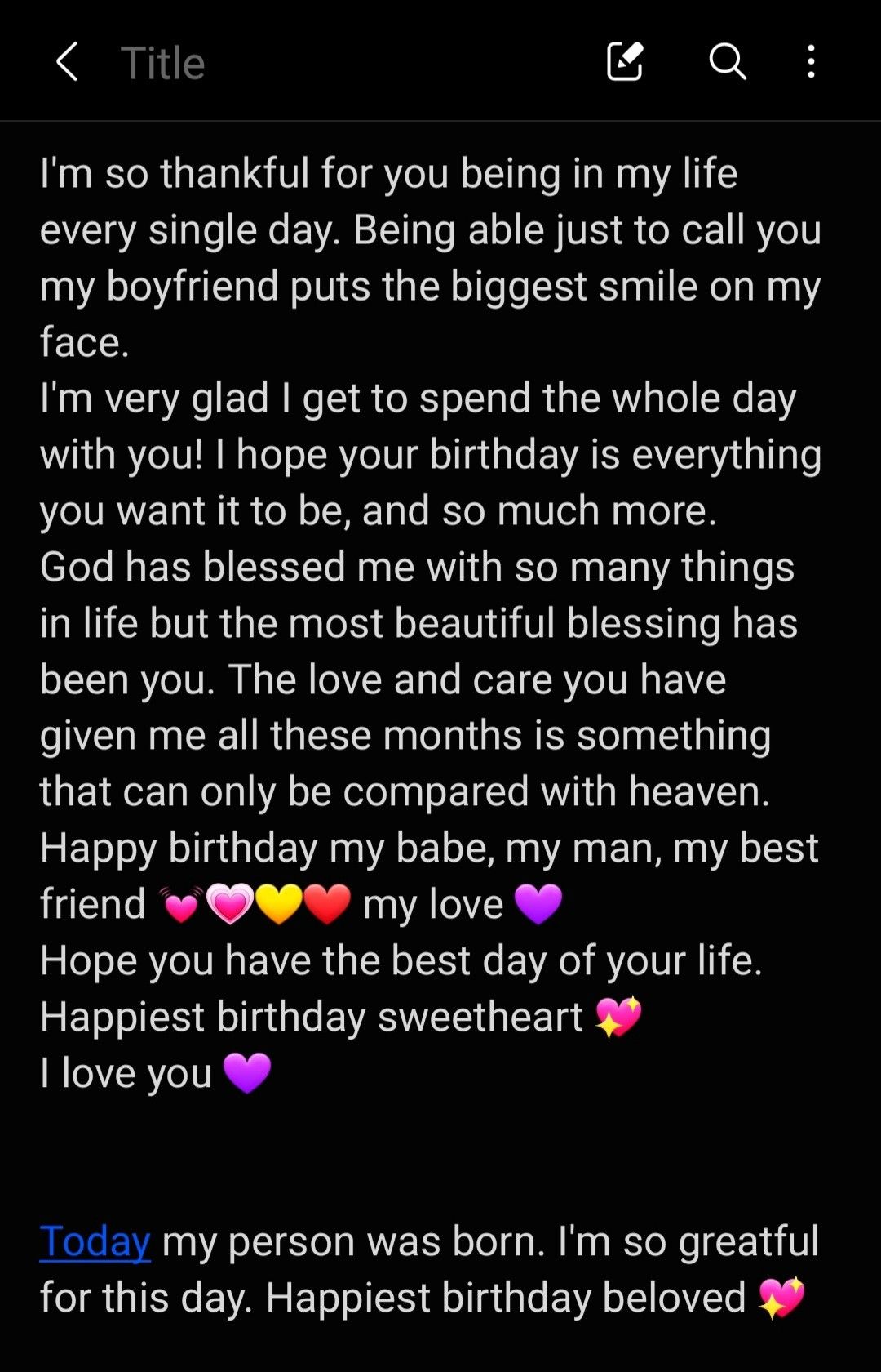 Happy Birthday Paragraph For Lovers