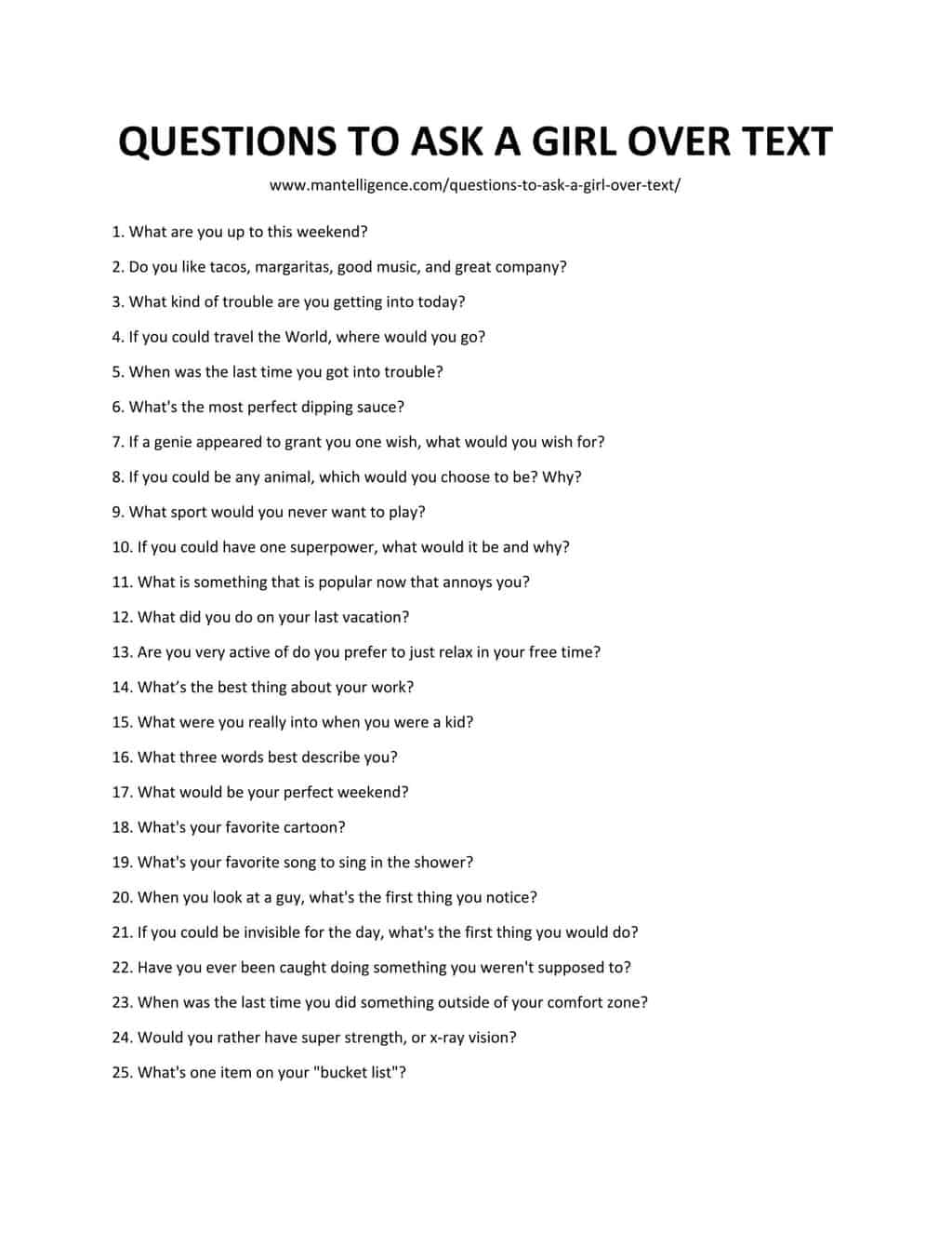 Flirty Questions To Ask A Girl Over Text
